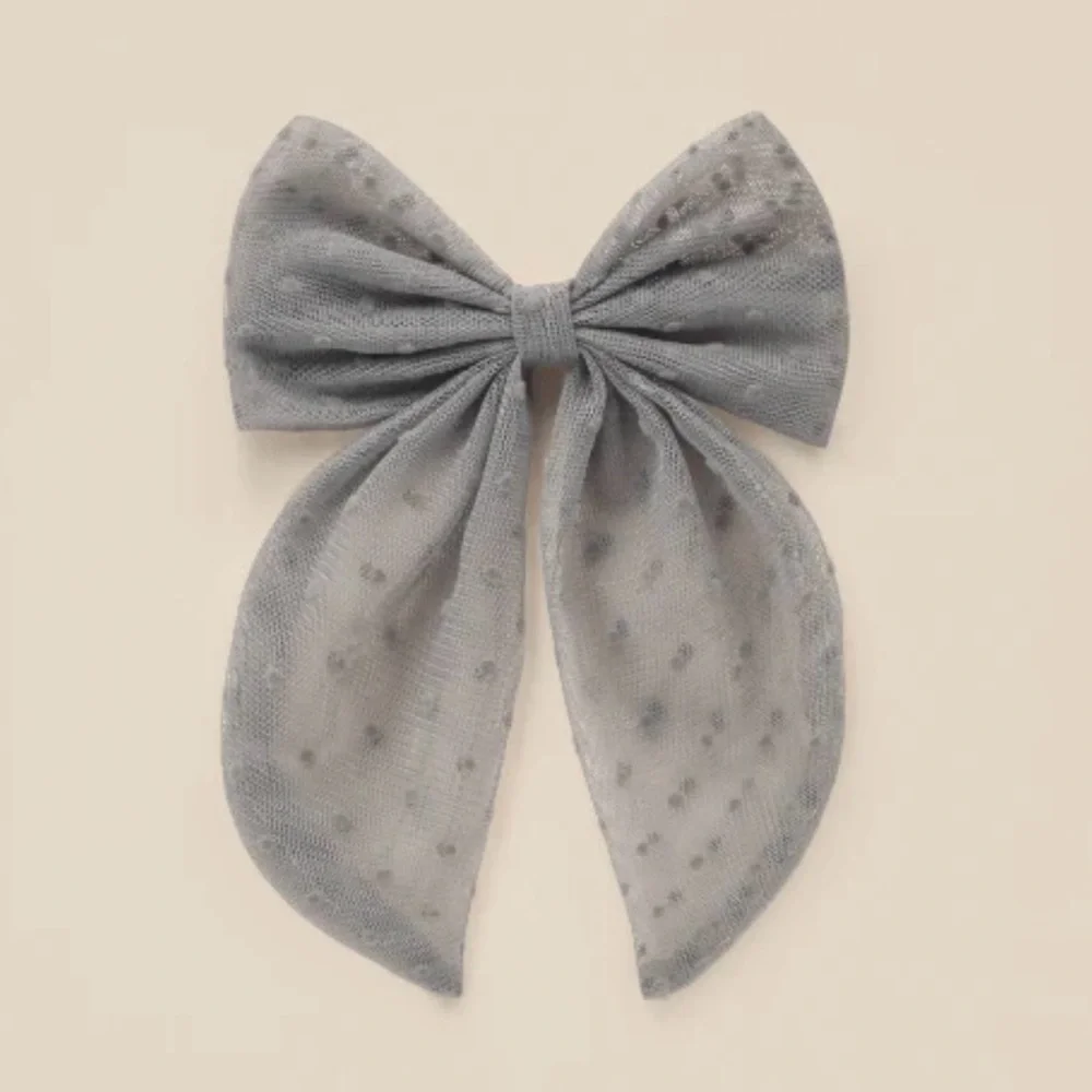 NWT Noralee Oversized Blue Polka Dot Tulle Hair Bow | Rylee + Cru